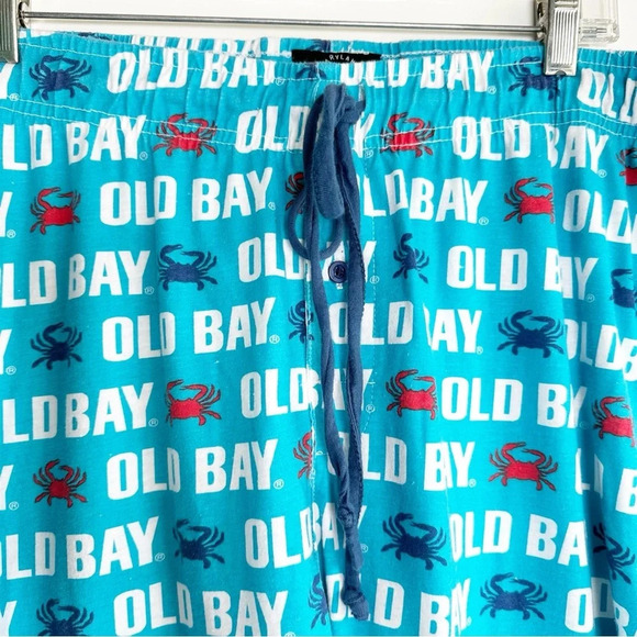 Mens Old Bay Maryland Crab Pajama Pants Drawstring Pockets Blue Red - Picture 2 of 7